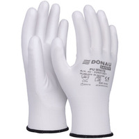 Rkawice DONAU SAFETY PU White, kat. II, rozm. 10, biae