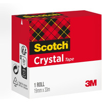 Tama samoprzylepna SCOTCH® Crystal Clear (600), w pudeku 19mmx33m, transparentna