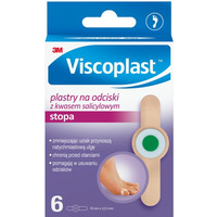 Plastry na odciski VISCOPLAST, z kwasem salicylowym, 70x12, 5mm, pudeko, 6szt