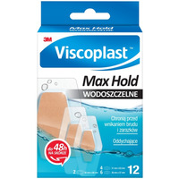 Plastry VISCOPLAST Max Hold, wodoszczelne, 3 rozmiary, pudeko, 12szt
