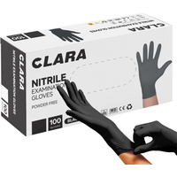 R�kawice nitrylowe bezpudrowe CLARA, 100 szt., rozmiar XS, czarne