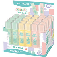 Klej w sztyfcie KEYROAD Jelly Gel, przezroczysty, 9g, display, mix kolorów