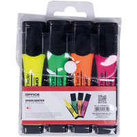 Zestaw zakrelaczy OFFICE PRODUCTS z gumowym uchwytem, 2-5mm, 4 szt., w etui, mix kolorów