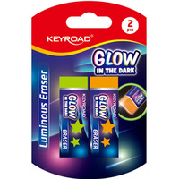 Gumka do cierania KEYROAD Luminious, fluorescencyjna, 2 szt., blister, mix kolorów