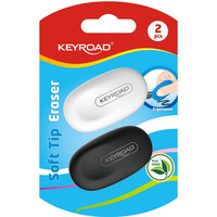 Gumka do cierania KEYROAD Soft Tip, 2 szt., blister, mix kolorów