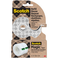 Dyspenser tamy SCOTCH, ze stali nierdzewnej + 2x tama Magic™ 19mm x 13, 9m, srebrny