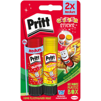 Klej w sztyfcie PRITT z brokatem, 2x20g, blister, mix kolorów