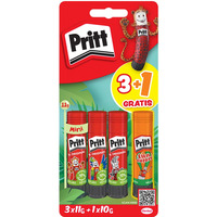 Klej w sztyfcie PRITT, 3x11g + 1x10g neon, blister, mix kolorów