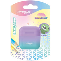 Temperówka plastikowa KEYROAD, opalizuj±ca, podwójna, blister, mix kolorów