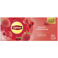 Herbata LIPTON owocowa, malina i urawina, 20 torebek