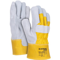 Rkawice robocze DONAU SAFETY DS-DOKBASIC, doker, dwoina bydlca, rozm. 10, 5/XL, szaro-óte
