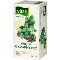 Herbata VITAX Inspiracje, mięta i czarny bez, 20 torebek