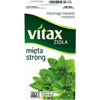 Herbata VITAX, ziołowa, mięta strong, 20 torebek