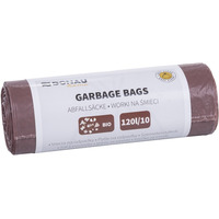 Worki na mieci DONAU HOME, do segregacji, odpady BIO (LDPE), 120l, 10 szt., brzowe