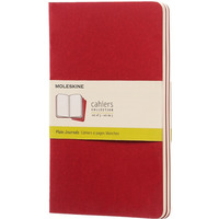 Zestaw 3 zeszytów MOLESKINE Cahier Journals, L, 13x21cm, g³adki, 80 stron, cranberry red