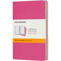Zestaw 3 zeszytów MOLESKINE Cahier Journals, P, 9x14cm, w linie, 64 strony, kinetic pink