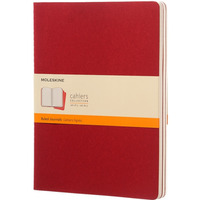 Zestaw 3 zeszytów MOLESKINE Cahier, XL, 19x25cm, w linie, 120 stron, cranberry red