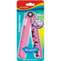 Cyrkola KEYROAD, linijka 15-30cm + k±tomierz + cyrkiel w jednym, zawieszka, mix kolorów