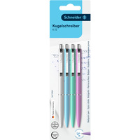 D�ugopis automatyczny SCHNEIDER K15, M, 4 szt., blister, mix kolor&oacute;w pastelowych