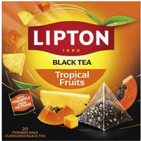 Herbata LIPTON czarna, owoce tropikalne, 20 piramidek