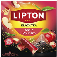 Herbata LIPTON czarna, jab³ko i rabarbar, 20 piramidek