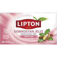 Herbata LIPTON Functional, zio³owa, dobrostan jelit, 20 kopert