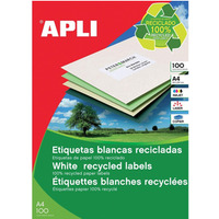 Etykiety ekologiczne APLI, 210x297mm, prostoktne, biae