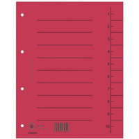 Przekadka DONAU, karton, A4, 235x300mm, 1-10, 1 karta, czerwona