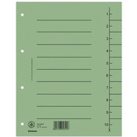 Przekadka DONAU, karton, A4, 235x300mm, 1-10, 1 karta, zielona
