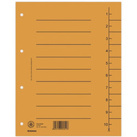 Przekadka DONAU, karton, A4, 235x300mm, 1-10, 1 karta, pomaraczowa