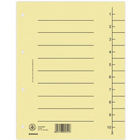 Przekadka DONAU, karton, A4, 235x300mm, 1-10, 1 karta, jasnobrzowa