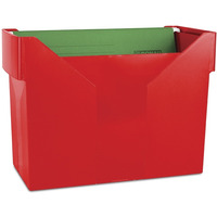 Mini archiwum DONAU z 5 teczkami, plastikowe, czerwone