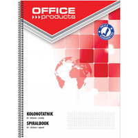 Kołonotatnik OFFICE PRODUCTS, A4, w kratkę, 80 kart., 60-80gsm, perforacja