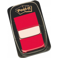 Zakadki indeksujce POST-IT® (680-1), PP, 25x43mm, 50 kart., czerwone