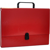 Teczka-pude�ko OFFICE PRODUCTS, PP, A4/5cm, z r�czk� i zamkiem, bordowa