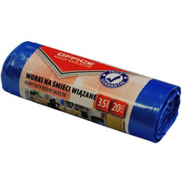 Worki na mieci wizane OFFICE PRODUCTS, premium (LDHD), 35L, 20szt., niebieskie