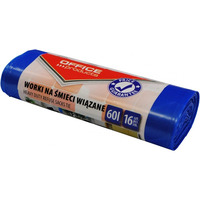 Worki na mieci wizane OFFICE PRODUCTS, premium (LDHD), 60L, 16szt., niebieskie