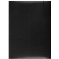 Teczka z gumk� OFFICE PRODUCTS, karton/lakier, A4, 350gsm, 3-skrz., czarna