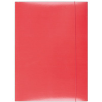 Teczka z gumk� OFFICE PRODUCTS, karton/lakier, A4, 350gsm, 3-skrz., czerwona