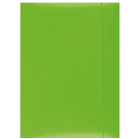 Teczka z gumk� OFFICE PRODUCTS, karton/lakier, A4, 350gsm, 3-skrz., zielona