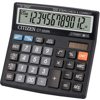Kalkulator biurowy CITIZEN CT-555N, 12-cyfrowy, 130x129mm, czarny