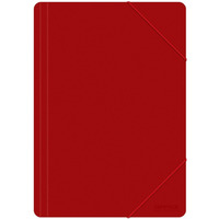 Teczka z gumk� OFFICE PRODUCTS, A4, PP, 500mikr., 3-skrz., czerwona