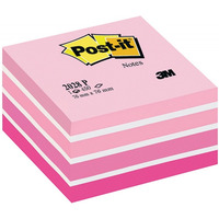 Kostka samoprzylepna POST-IT® (2028-P), 76x76mm, 1x450 kart., róowa