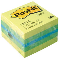 Mini Kostka samoprzylepna POST-IT® (2051L), 51x51mm, 1x400 kart., cytrynowa