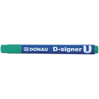 Marker permanentny DONAU D-Signer U, okrgy, 2-4mm (linia), zielony
