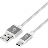 Kabel USB-USB C 1.5m srebrny sznurek