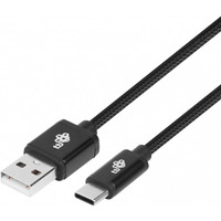 Kabel USB-USB C 1.5m czarny sznurek